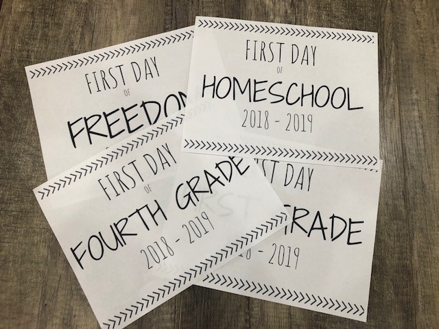 First Day of School 2018-2019 Printable Signs