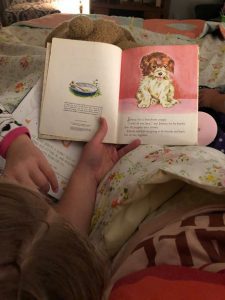 Reading with kids has so many great benefits, even when it is the same book over and over again. 